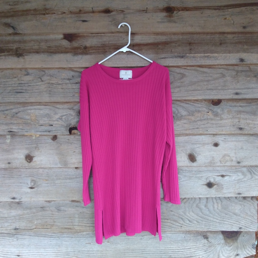 Express Tricot pink long sleeve  tunic sweater